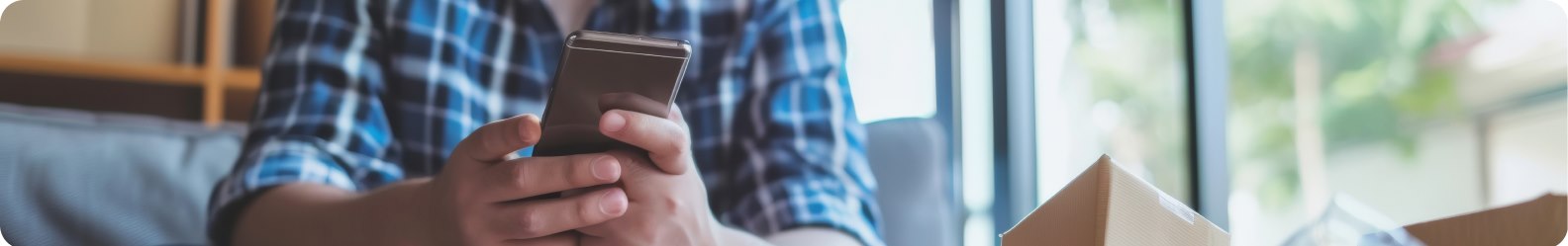 Customer placing an order on a mobile phone